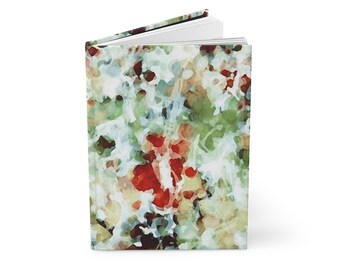 Abstract floral hardcover journal, Modern Impressionist lined notebook, Watercolor art travel diary