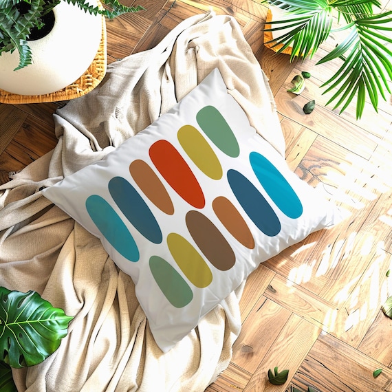 Mid century modern couch pillow, Retro abstract cushion cover
