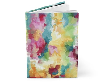 Abstract botanical lined journal, Modern art hard cover diary