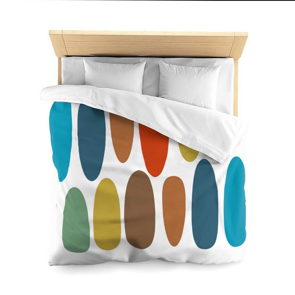 Mid century modern geometric duvet cover King bedding Retro Etsy
