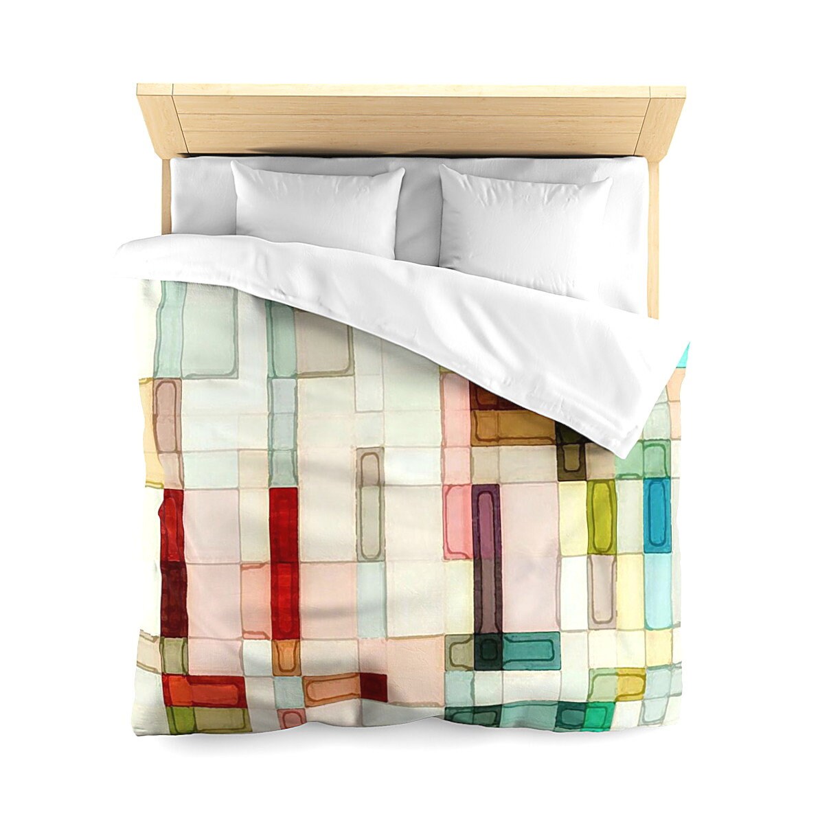 Geometric Duvet Cover Abstract Watercolor Bedding Modern Art 50
