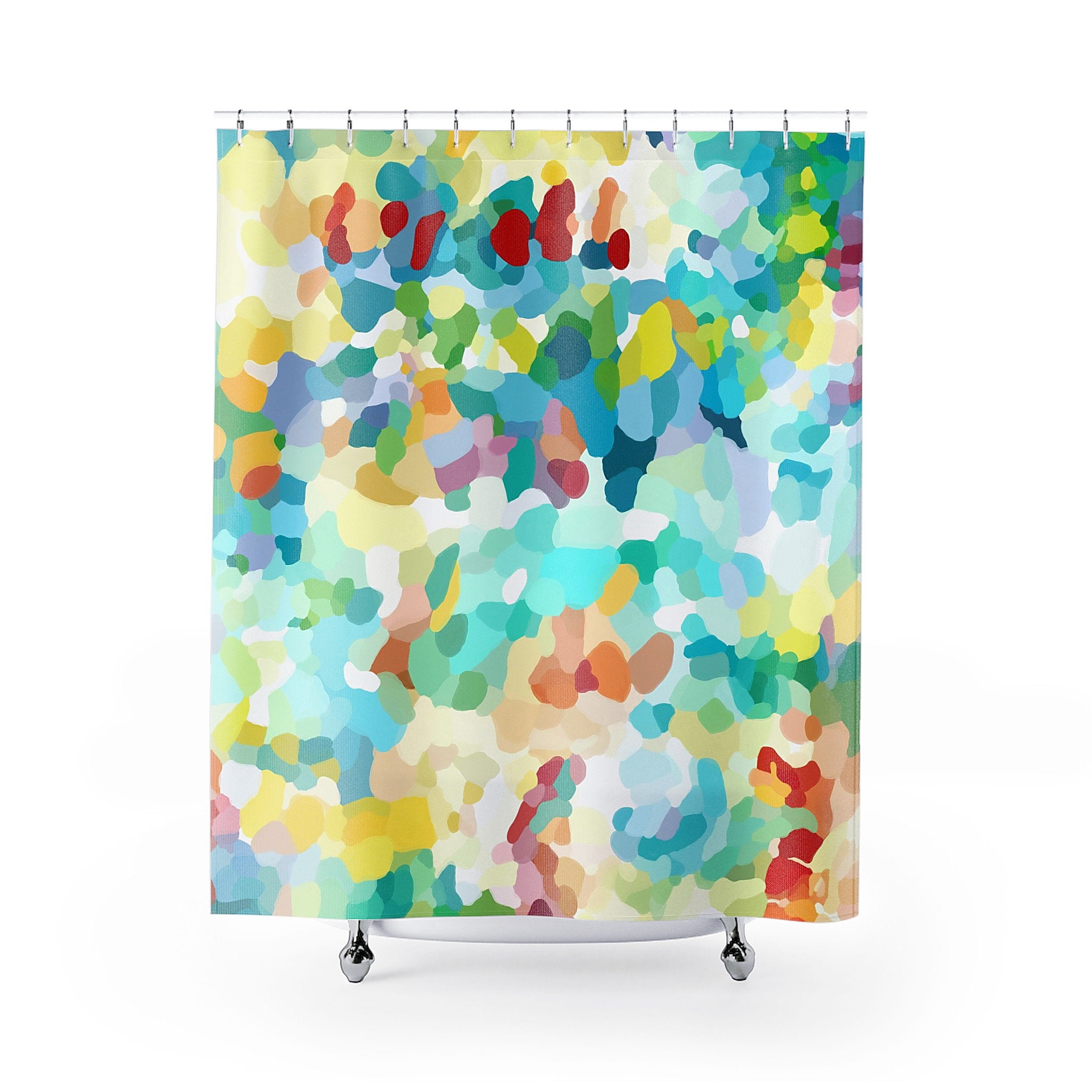 Watercolor shower curtain Abstract bathroom decor Modern Etsy