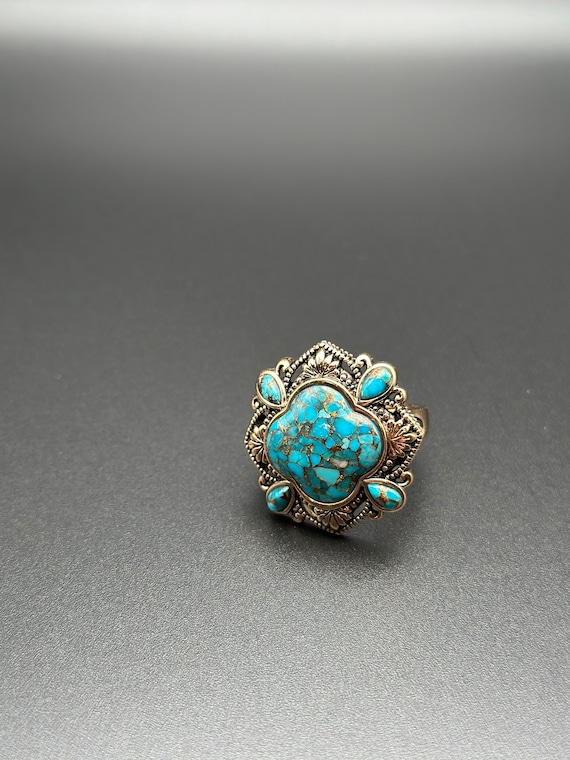 Estate Barse Thailand Turquoise Cocktail Ring Size
