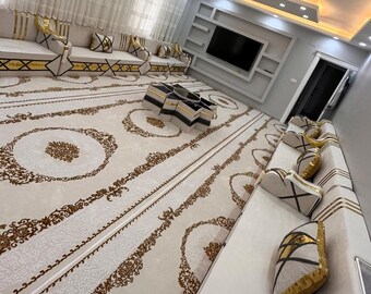 Custom Size Sofa, U Shaped Arabic Sofa Set, Moroccan sofa set, Arabic Majlis, Arabic Furniture, Arabic Lounge, Arabic Seating, Turkish Sofa