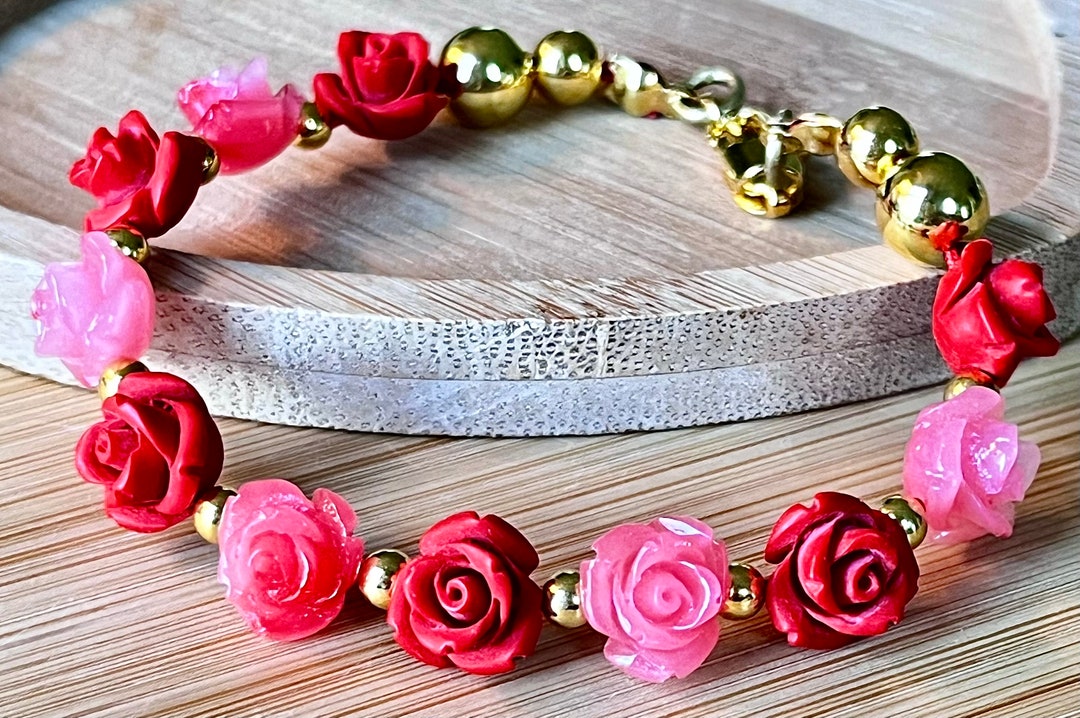 Dainty and Romantic Carved Natural Shell Roses and Stainless Steel ...