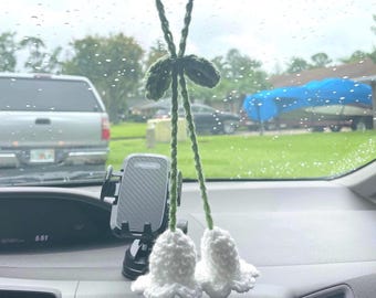 Crochet Flower Lily of the Valley Car Hanger