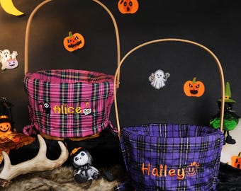 Personalized Halloween Basket, Trick or Treat Bag, Halloween Bucket, Halloween Candy Bag, Halloween Tote, Trick or Treat Bag, Halloween gift