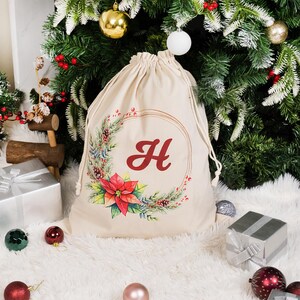 Personalized Christmas Sacks Monogrammed Large Christmas Santa Sacks with Name Xmas Sacks for Holiday Gifts Sack for First Christmas Gifts