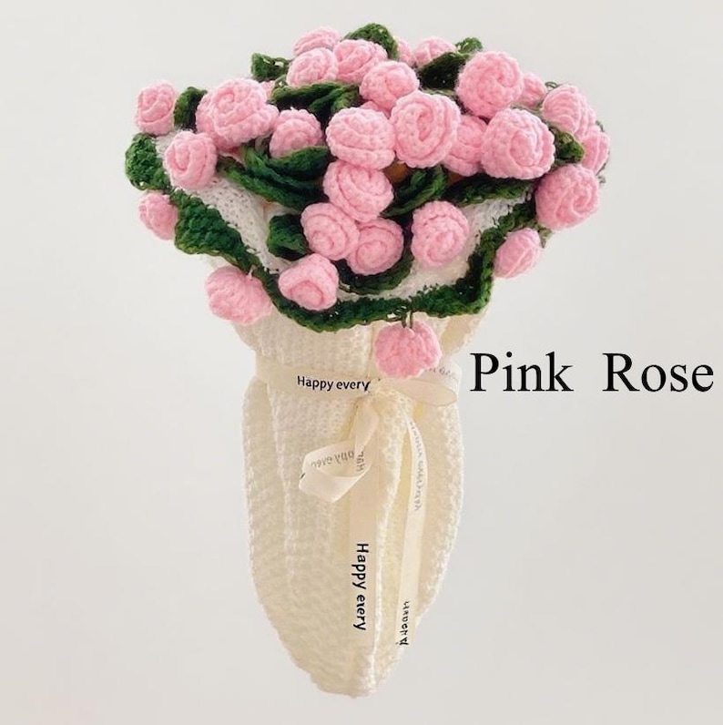 Manta de flores de ganchillo hecha a mano, manta personalizada para baby shower, manta de ganchillo con nombre, manta de girasol tejida para regalos de graduación Pink Rose