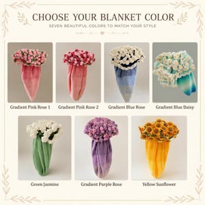 Manta de flores de ganchillo hecha a mano, manta personalizada para baby shower, manta de ganchillo con nombre, manta de girasol tejida para regalos de graduación imagen 4