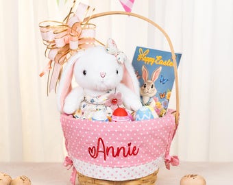 Easter Basket Personalized Easter Basket for Kids Easter Basket Custom Basket Embroidered Name Basket Easter Decor for Girls Easter Basket