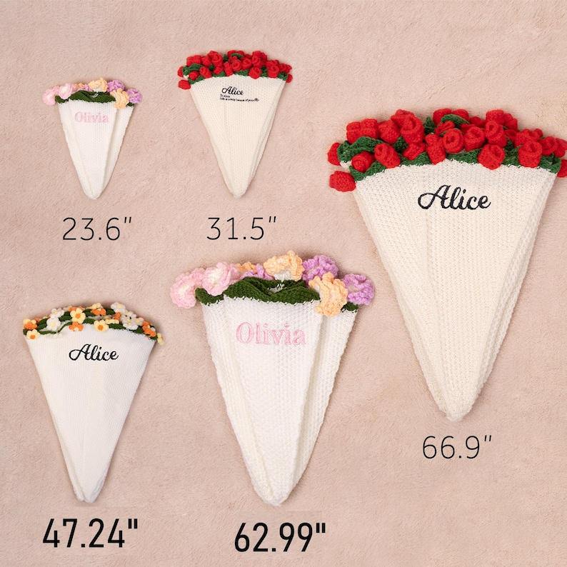 Manta de flores de ganchillo hecha a mano, manta personalizada para baby shower, manta de ganchillo con nombre, manta de girasol tejida para regalos de graduación imagen 3