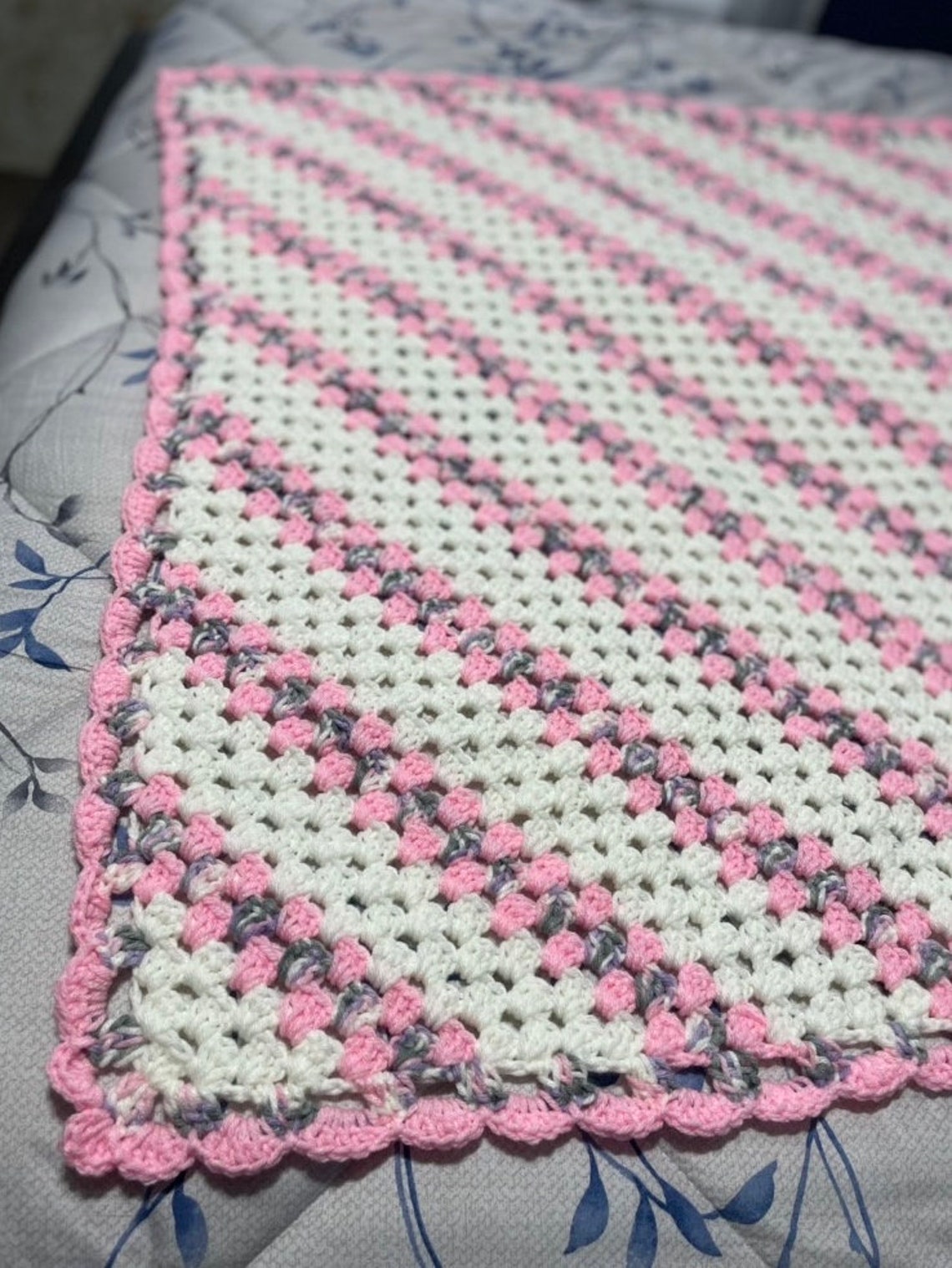 Pastel Corner to Corner Granny Square Baby Afghan Blanket Etsy