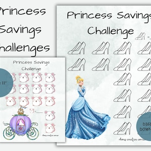 Princess Savings Challenge: Cinderella Theme (PDF Digital Download)