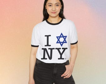 I Love NY Jewish Star T-Shirt | Ringer Tee, Jewish New York Pride