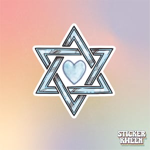 Magen David Heart Sticker