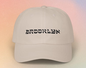 Brooklyn Hebrew Script Embroidered Baseball Cap