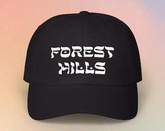 Casquette de baseball à police de caractères hébraïque Forest Hills - Fierté juive du Queens à New York
