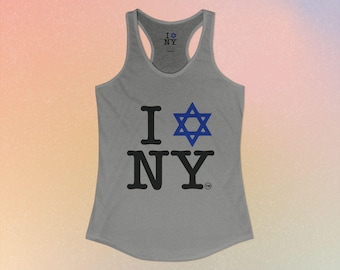 I Jewish Star Love NY Women's Racerback Tanktop