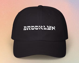 Brooklyn Hebrew Script Embroidered Baseball Cap