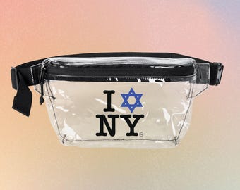 I Love NY Jewish Star Transparent Fanny Pack
