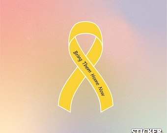 Bring Them Home Now Yellow Ribbon Sticker