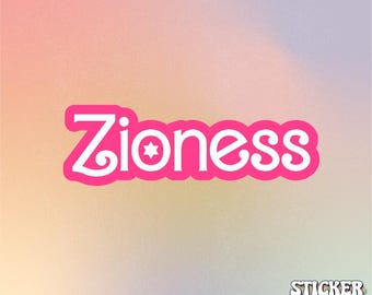 Pink Barbie Font Zioness Sticker