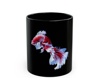 Tazza nera con pesce Koi