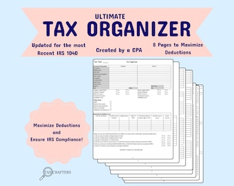 Ultimate Tax Organizer - Printable Tax Organizer for Individuals (1040) | Maximize Deductions | Easy Tax Season Planner| Tax Checklist