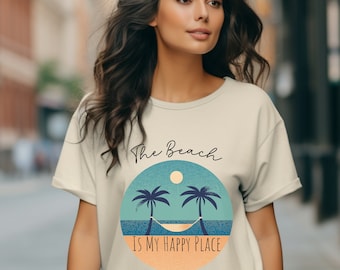 Beachy summer women's t-shirt,Ocean vibe beach t-shirt,Gift for her,group,mom,daughter,sister,Summer travel women's t-shirt,Palm tree tshirt