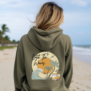 Retro coastal beach vibes unisex hoodie sweatshirt,Beach sweatshirt,Summer sweatshirt,Mens hoodie sweatshirt,Women&#39;s ocean vibes sweatshirt.