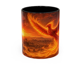 Fire Phoenix-koffiemok, fantasiebeker 11oz 15oz