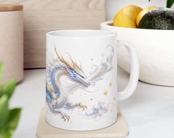 Blue Dragon Mug | Ceramic Coffee Cup, 11oz or 15oz