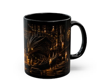 Drakenaltaarmok, fantasiekeramische koffiekop 11/15oz