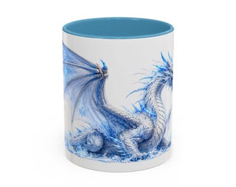 Blue Ice Dragon Mug, Coffee Mug 11oz 15oz