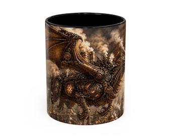 Steampunk drakenkoffiemok, 11 oz of 15 oz