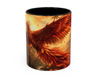 Autumn Phoenix-mok, keramische koffiekop van 11 oz of 15 oz