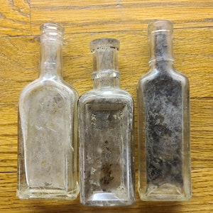 VINTAGE BOTTLES for crafting, decorating, collecting. From 1910's-30's medicone lot