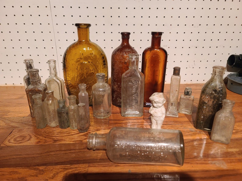 VINTAGE BOTTLES for crafting, decorating, collecting. From 1910's-30's image 1