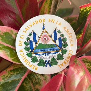 El Salvador Flag Inspired Sticker Salvadoran Crest Sticker Latin Pride Decal for Laptop, Water Bottle Journal Salvadoran Culture Gift