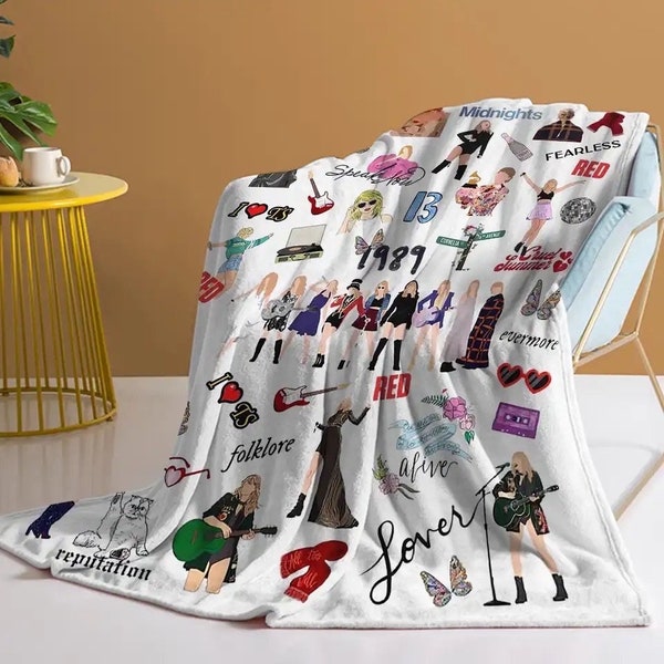 Swiftie Blanket, Swiftie Merch, Eras Tour merch, Gift for Swiftie Fan, TTPD merch, Swiftie Bedding; Teen Gift, T Swift Quilt; Gift for Tween