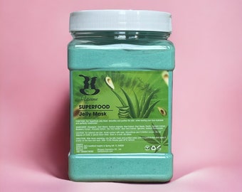 Masque gelée à la SPIRULINE pour le visage : Masque hydrogelée peel-off PowderJar Masques gelés hydratants, éclaircissants et raffermissants