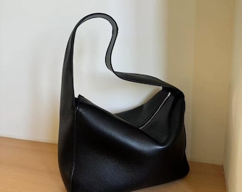 Genuine Leather Tote Bags, Women's Leather Shoulder Bags, Minimal Design Shoulder Bags