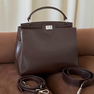 Women&#39;s Top Handle Bags, Cow Split Leather Handbags, Leather Shoulder Bag