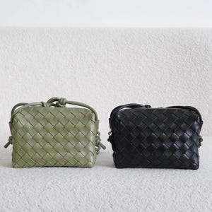 Bolsos de hombro de cuero tejido, bolsos de mano de cuero tejido, bolso bandolera de cuero tejido, mini monedero