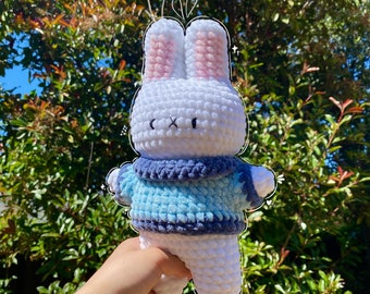 Crochet Bunny plush, amigurumi bunny stuffed animal, handmade miffy, miffy stuffed animal, crochet miffy bunny plush - ready to ship!