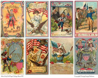 4th of july vintage postcards