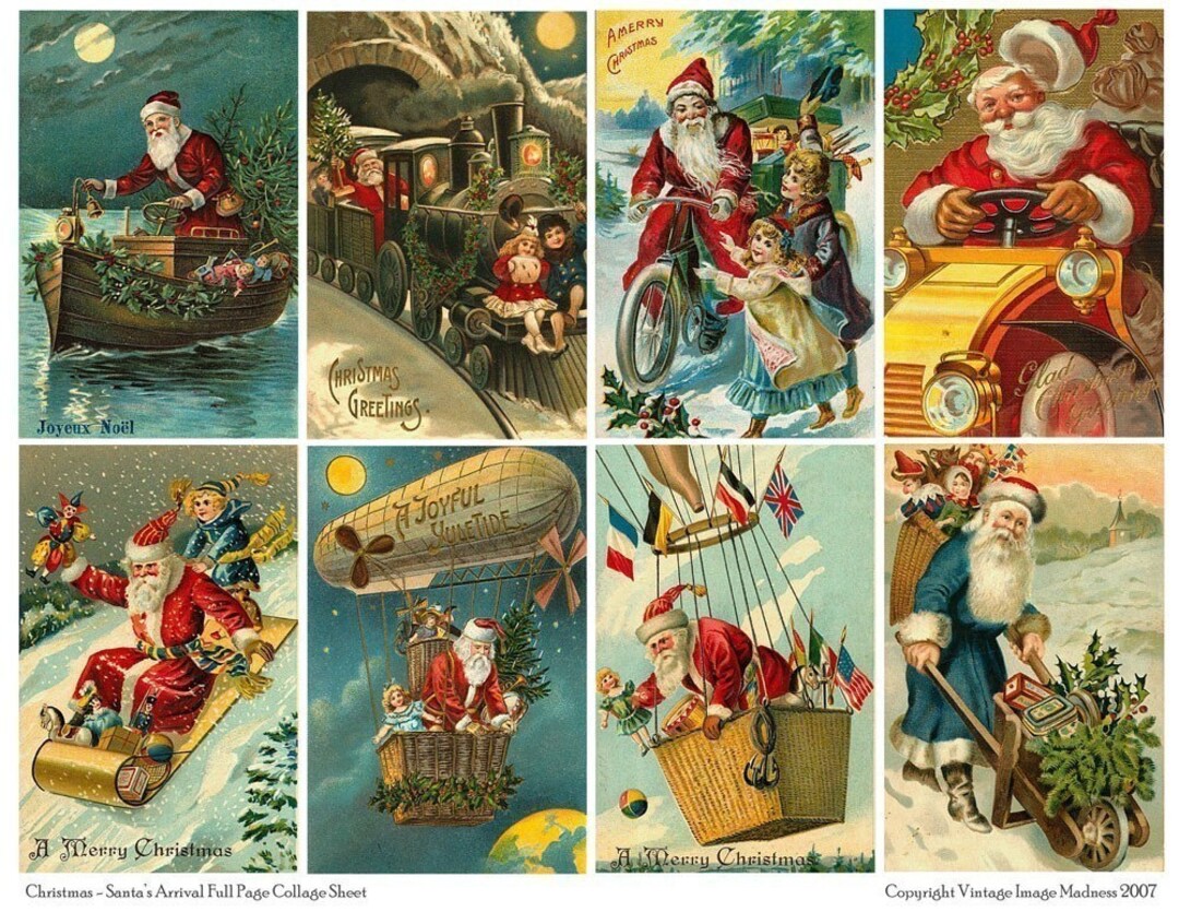 santas-arrival-vintage-christmas-postcards-downloadable-full-page-collage-sheet-etsy