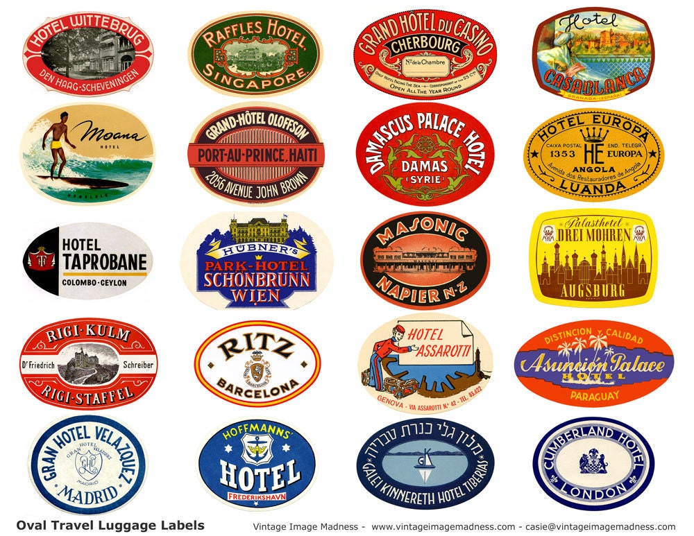 Vintage sales suitcase stickers