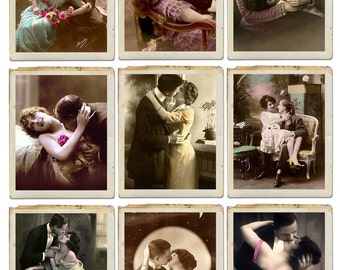 PASSIONATE PURSUITS Vintage Images - Instant Download Digital Collage Sheet